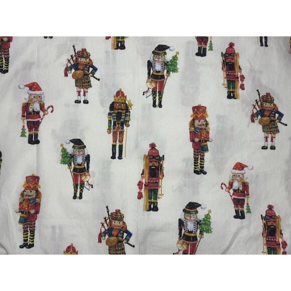 Pottery Barn Nutcracker TWIN XL Sheet FLAT Christmas Holiday Winter Rifle Paper